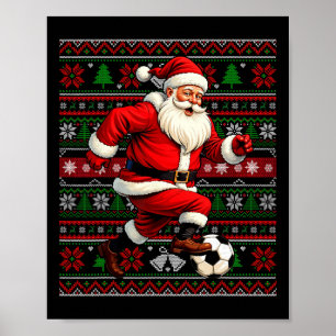 Poster T-shirt de Noël laid avec un Père Noël drôle jouan