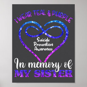 Poster T-shirt de prévention du suicide, sarcelle et viol