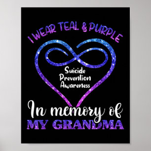 Poster T-shirt de prévention du suicide, sarcelle et viol