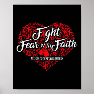 Poster T-shirt de sensibilisation au cancer du sang à cœu