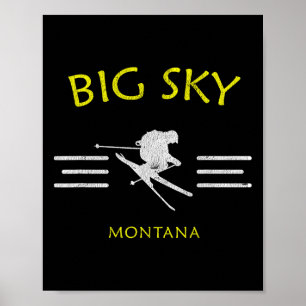 Poster T-Shirt de Ski Big Sky Montana