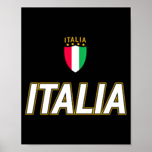 Poster T-shirt de style maillot de foot italien Italia De