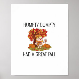 Poster T-shirt de Thanksgiving automne Humpty Dumpty drôl
