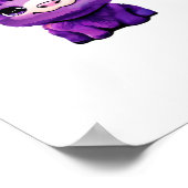 Poster T-shirt de vache pourpre surdimensionné (Coin)