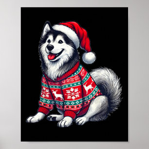 Poster T-shirt dégueulasse de chien Husky sibérien Chapea