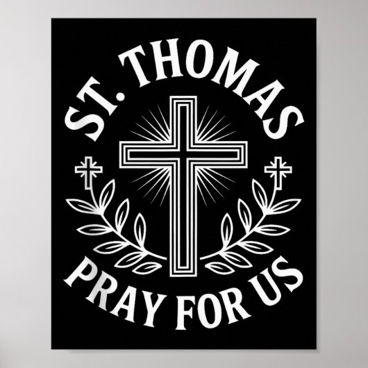 Poster T-shirt dévotionnel catholique Saint Thomas Priez (Devant)
