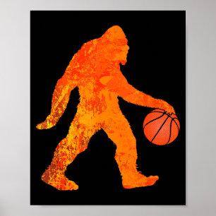 Poster T-shirt drôle de basketball Bigfoot pour garçons f