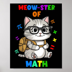 Poster T-shirt drôle de chat de maths – Meow-stre des mat