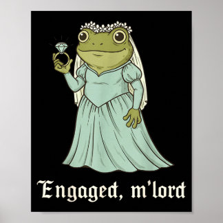Poster T-shirt drôle de grenouille de fiançailles pour co