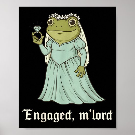Poster T-shirt drôle de grenouille pour couples fiancés S (Devant)