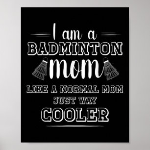 Poster T-shirt drôle de maman de badminton pour femmes jo