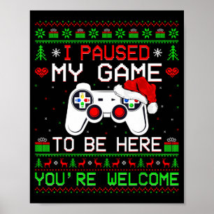 Poster T-shirt drôle de Noël de jeu vidéo pour joueur de
