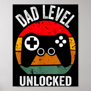 Poster T-shirt drôle de nouveau papa, T-shirt niveau de p