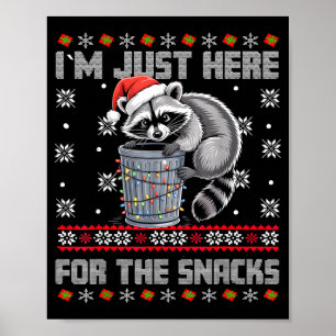 Poster T-shirt drôle de Raton Laveur de Noël Je Suis Just