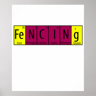 Poster T-shirt drôle d'escrime I Nerd des éléments périod