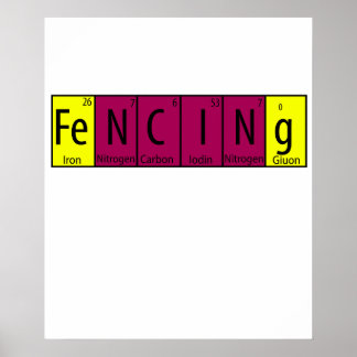 Poster T-shirt drôle d'escrime I Nerd des éléments périod