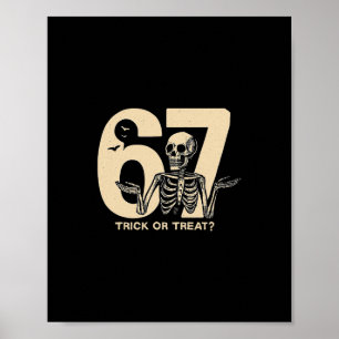 Poster T-shirt drôle d'Halloween squelette 67 Trick Or Tr