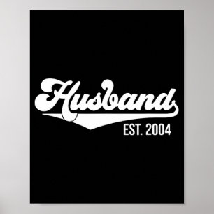 Poster T-shirt du 20e anniversaire du Mariage Husband Est