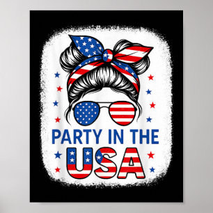 Poster T-shirt Fille 4 Juillet Fête Aux États-Unis Fille