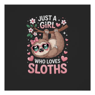 Poster T-Shirt Fille Paresseux