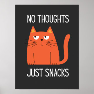 Poster T-shirt graphique Kawaii Cat Snack Mood