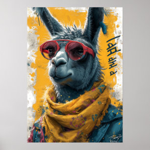 Poster T-shirt Lama Lunar Punk pour femmes