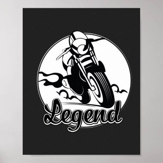 Poster T-shirt légende moto (Devant)