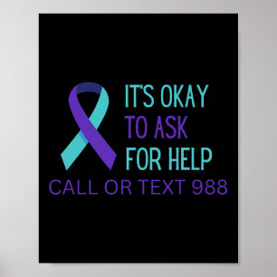 Poster T-shirt Ligne d'assistance 988 Prévention du suici