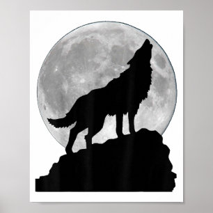 Poster T Shirt Loup sous la lumière de la lune - Chien to