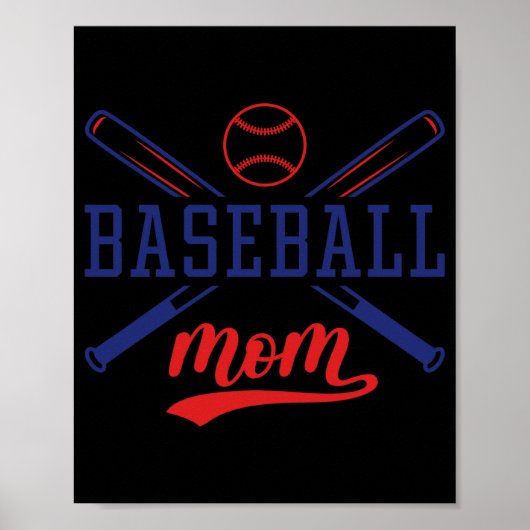 Poster T Shirt Maman de Baseball (Devant)
