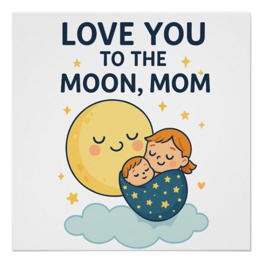Poster T-shirt maman de la Lune (Devant)