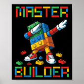 Poster T-shirt Master Builder Blocs de Dabbing Briques Co (Devant)