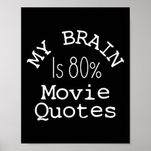 Poster T-shirt « Mon cerveau est à 80 % de citations de f