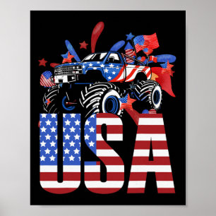 Poster T-shirt Monster Truck pour tout-petit garçons drap