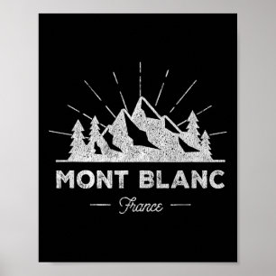 Poster T Shirt Mont Blanc France Vintage Ski Tee Rétro