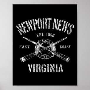 Poster T-shirt Newport News Va Vintage Nautical Bateau