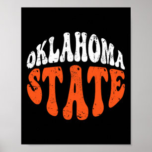 Poster T-shirt Oklahoma State.retro Design Vintage Détres