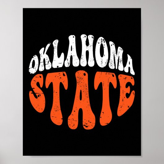 Poster T-shirt Oklahoma State.retro Design Vintage Détres (Devant)