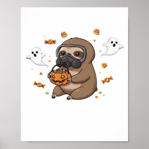 Poster T-Shirt Oversized Halloween Chibi Sloth Hazmat