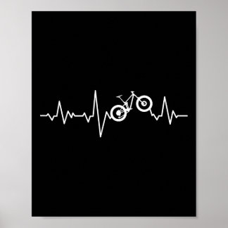 Poster T Shirt Pouls de Vélo de Montagne Cadeau Mtb VTT 