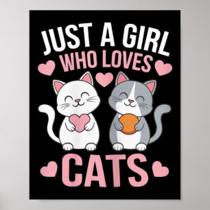 Poster T-shirt pour chaton juste une fille qui aime les c
