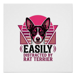 Poster T-shirt pour chien Rat Terrier Vintage facilement