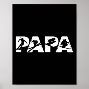 Poster T-shirt pour papa skieur homme, cadeau drôle de pa