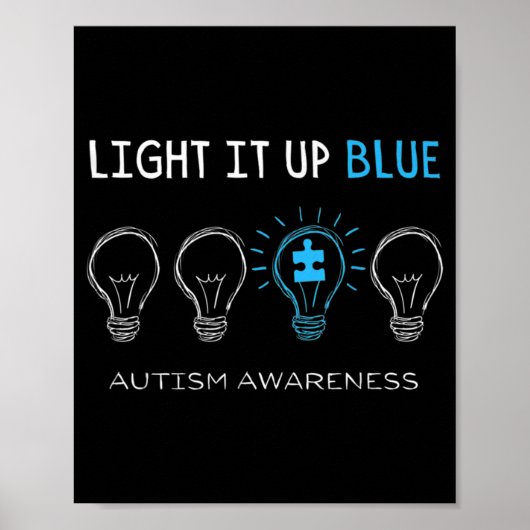 Poster T-shirt Premium Autisme Sensibilisation Éclairez-l (Devant)