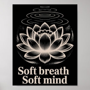 Poster T-shirt Respiration Douce Esprit Doux Lotus Yoga P