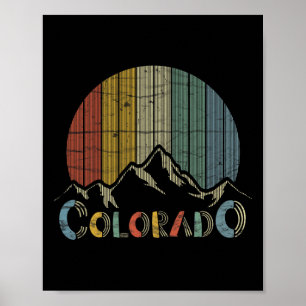 Poster T-shirt rétro Colorado Rocky Mountains Ski Camping