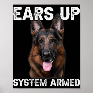 Poster T Shirt Système Armé Oreilles de Chien Berger Alle