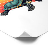 Poster T-Shirt Tortue Rétro (Coin)