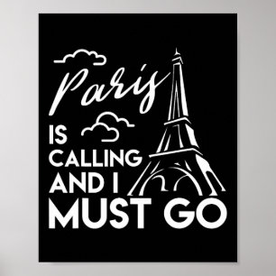 Poster T Shirt Tour Eiffel Paris Vous Appelle Vacances Pa
