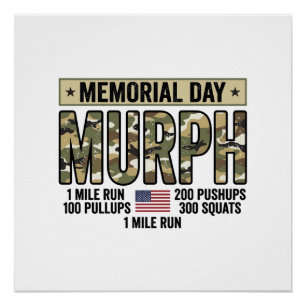 Poster T-shirt vector vintage de l'entraînement Murph du 